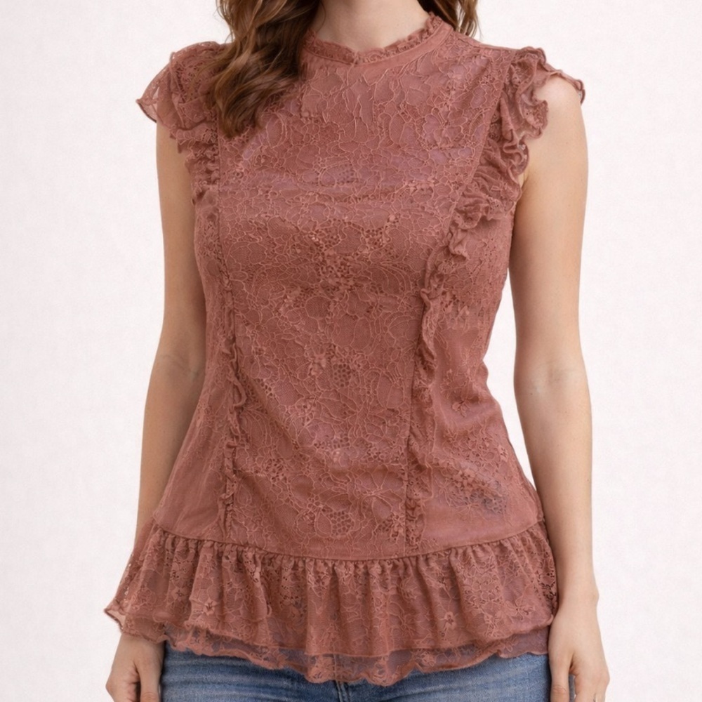 Elegant Lace Ruffle Top